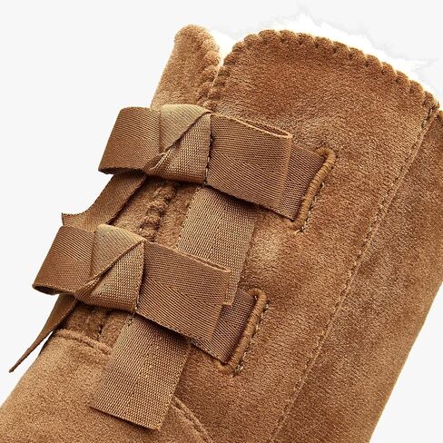 Women's Winter Snow Boots Mid-Calf Faux Suede Slip-On with Soft Faux Fur Lining in Saudi Arabia