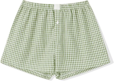 شورت بيجامة للنساء من واي 2 كيه بخصر منخفض وشورت للنوم بوكسر كاروهات للنوم وشورت نوم قصير قصير للاسترخاء in Kuwait