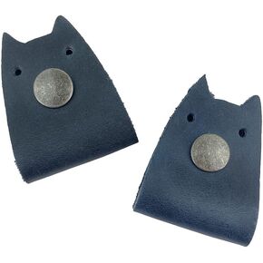Hide & Drink, Cat Shaped Cord Keeper (Cord Clam) 2-Pack Handmade (Slate Blue)