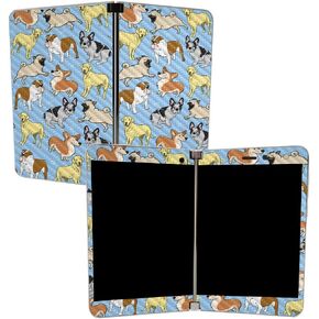 MightySkins Carbon Fiber Skin for Microsoft Surface Duo - Bubble Gum Cheetah | Protective, Durable Textured Carbon Fiber Finish | Easy to Apply | Made in The USA