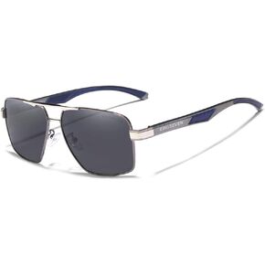 KINGSEVEN Pilot Polarized Square Sunglasses for Men Classic UV400 Protection Mirrored Lens Fashion Vintage Retro Style 7719