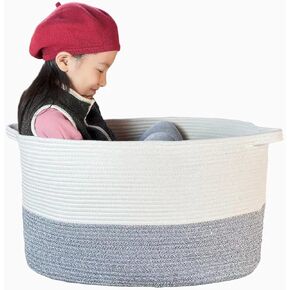 XXX Large Rope Basket（23"x18"), Woven Storage Basket,Blanket Basket Laundry Basket, Oblong Basket for Living Room,Nursery,Pillows,Baby Toy