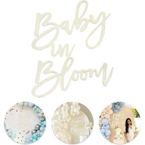 Wooden Baby In Bloom Sign, 16"x12" Baby Shower Party Sign for Boy/Girl Baby Shower Decorations Gender Reveal Backdrop Party Photography Background
