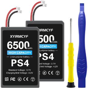 2PCS PS4/LIP1522 Battery (2024 New Upgrade), 6500mAh New 0 Cycle High Capacity Battery for PlayStation 4 PS4 and PS4 pro Dualshock 4 CUH-ZCT1E CUH-ZCT1H CUH-ZCT1U