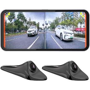car blind spot camera paired with car blind spot display system, blind spot driving recorder, BSD blind spot warning assistance, blind spot monitoring BSM, camera monitoring system CMS (Black)