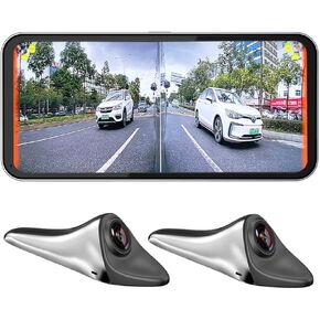 car blind spot camera paired with car blind spot display system, blind spot driving recorder, BSD blind spot warning assistance, blind spot monitoring BSM, camera monitoring system CMS (Black)