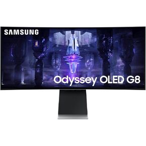 SAMSUNG 34" Odyssey G85SB Series QD-OLED Ultra WQHD Curved Gaming Monitor, 175Hz, 0.03ms, DisplayHDR True Black 400, AMD FreeSync Premium Pro, Advanced Game Streaming, LS34BG850SNXZA, 2023