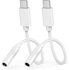 USB C to 3.5 mm Headphone Jack Adapter for iPhone 16 15, 2 Pack Type C Aux Audio Dongle Adapter Cable Cord Compatible for iPhone 16/16 Plus/16 Pro/16 Pro Max/15/15 Plus/15 Pro/15 Pro Max, iPad Pro