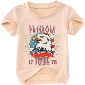 Toddler Boys 4th of July Shirt Freedom Tour Patriotic T-Shirt Eagle American Flag Tee Tops Independence Day Clothes
