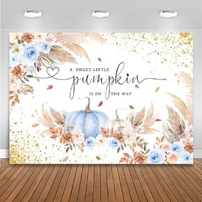Mocsicka Pumpkin Baby Shower Backdrop Autumn Fall Little Pumpkin Baby Shower Party Decorations Banner A Little Pumpkin is On The Way Baby Shower Backdrops(Pink, 7x5ft(82''x60''))