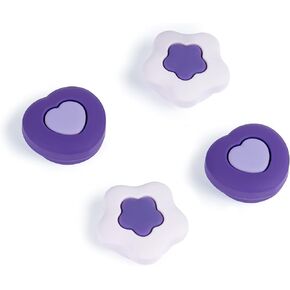 قبعات GeekShare اللطيفة من السيليكون Joycon Thumb Grip، غطاء عصا التحكم، 4 قطع - إصدار قلب كريمي داكن (لجهاز PS5) in Kuwait