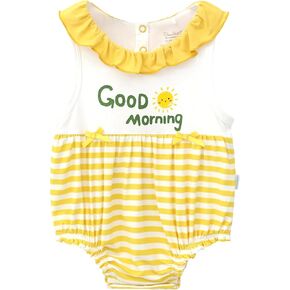 Baby Girls Bodysuit Sleeveless Jumpsuit Infant Romper Summer Outfits Cool Clothes, Viscose Made from Bamboo
