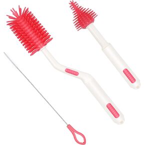Meng Silicone bottle cleaning brush 3pcs water forbaby bottles， bottles, glassware, vacuum sports bottles and vases, for narrow neck containers NPS-001