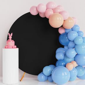 Wokceer 7.2FT Round Backdrop Cover Round Arch Covers White Spandex Circle Balloon Arch Stand Round Arch Backdrop Cover for Wedding Birthday Party Ceremony Decor