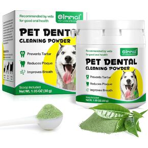 Teeth Cleaning Powder for Dogs, Dog Breath Freshener, Dental Powder for Dogs Teeth with Probiotics Help Reduce Bad Breath, Plaque Tartar Remover, Dog Tooth Powder for Small, Medium, Large Dogs 50g