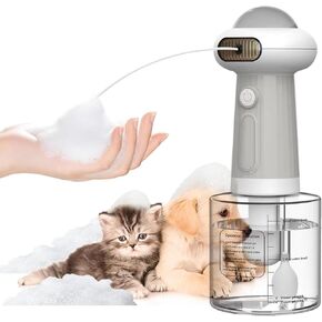 MSDONG Electric Dog Foam Soap Dispenser - 1200mA Battery, 350ml Capacity, IPX7 Waterproof, Magnetic Charging, Large Foam Production for Pets and Household Cleaning