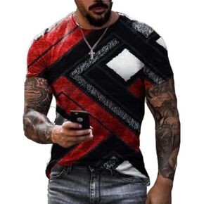 Taamlou Men's T-Shirt Hip Hop Pattern Fitness Short Sleeve Print Fashion Short Sleeve T-Shirt S-4XL