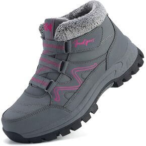 MAIZUN Women's Winter Snow Boots Warm Fur Lined Ankle Boots Ladies Anti-Slip Outdoor Hiking Booties with Elastic Band Adjustable Comfy Soft Lined Winter Shoes