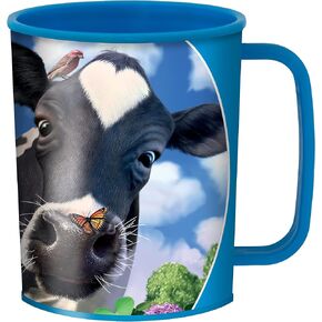 Drinking Cup - Curious Cow from Deluxebase. 3D Lenticular Farm Kids Cups. 10fl oz plastic cups for kids with original artwork licensed from renowned artist, Jerry LoFaro