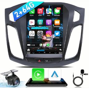 راديو السيارة لسيارة Ford Focus 2012-2018: 10.4 بوصة T-Style OLED تعمل باللمس مع Caplay Android Auto 5GWiFi GPS FM DSP SWC كاميرا احتياطية 2G+64G in Kuwait