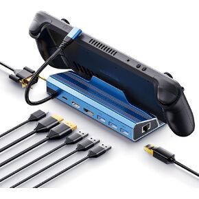 لمحطة إرساء Steam Deck [الكل في 1] مع DP 1.2/HDMI 2.0 4K@60 هرتز، جيجابت إيثرنت، 100 واط PD 3.0، شحن كامل السرعة USB-C، 3 USB-A 3.0، منفذ VGA، لسطح البخار الصمام (سلسلة شيزي) in Kuwait