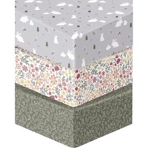 Sammy & Lou Safari Squad 3-Pack Microfiber Fitted Crib Sheet Set