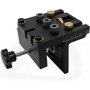 3-in-1 High Precision Jig Dowel Cam Jig Kit Wood Hole Drilling Guide,with Positioning Clip Adjustable Drilling Guide Puncher Locator Carpentry Tools for DIY Wood working Furniture Repair