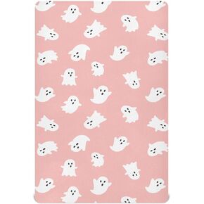 Cute Halloween Pattern Crib Sheets for Boys Girls - Portable Microfiber Fitted Crib Sheet for Standard Crib and Toddler Mattress, Soft & Breathable, 28x52 Inch