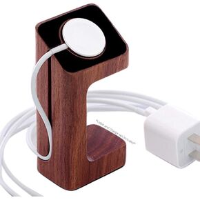 Wooden Charging Stand Holder Dock Compatible with Apple Watch SE All Series Wood Charger Stand Station Base Cradle