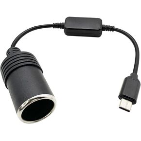 USB C to 12V Car Cigarette Lighter Socket 30cm/11.8in Type C Male Plug to Cigarette Lighter Adapter Cable for Car Cigarette Lighters Driving Recorder Car Devices