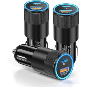 6 Pack USB C Car Charger, Ancekoy 38W Dual USB-C + USB-A Car Charger Adapter Fast Charge PD/QC 3.0 Cigarette Lighter Adapter USB Charger Plug for iPhone 15/14/13/12/11/Pro Max, iPad, Samsung,Pixel