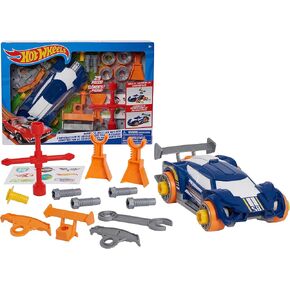 Hot Wheels Ready-to-Race Car Builder Set, Night Shifter Vehicle, 29 Pieces Toy Car Construction Set, Mechanic Role-Play, Kids Toys for Ages 3 Up by Just Play