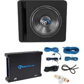 Rockville SK515 PACKAGE 15" 2000w Loaded K5 Car Subwoofer Enclosure+DB12 Amplifier in Saudi Arabia