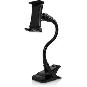 Gooseneck Flexible Cell Phone Holder and Tablet Mount with Clamp. Clip-On Stand for Bedroom Desktop Kitchen Office Car Compatible for iPad Pro Air Mini, Galaxy Smartphones iPhones, Google Pixels