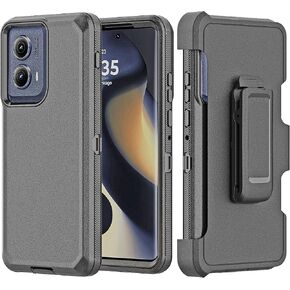 for Motorola Edge (2024) Holster Case, Moto Edge 2024 Case, Holster Case with 360 Belt Clip Kickstand Heavy Duty Rugged Dual Layer Full Body Protection Armor Case for Motorola Edge (2024) 5G