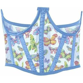 Daisy corsets Womens Butterfly Print Mesh Open Cup Waist Cincher