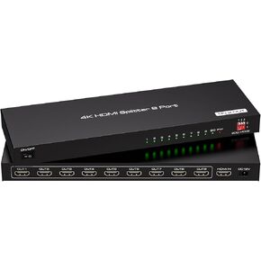 HDMI Splitter 1x9 4K@60Hz 9 Port TV HDMI Monitor Splitter 1 in 9 Out for Exhibition Presentation Multi HDMI Cable Splitter Switch Supports Resolutions up to 4K@60Hz at YUV420