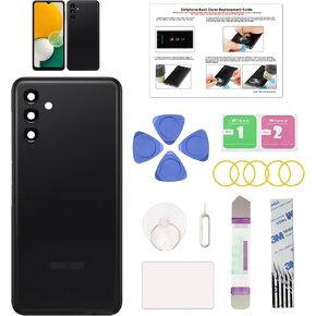 GREEN FUSION Compatible with Galaxy A13 5G Back Cover Replacement, A13 5G SM-A136 Back Housing Door with Pre-installed Frame Sticker, Repair Tools & Instruction, Black