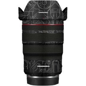 ZZQ&CCF Mebont Anti-Scratch Lens Cover Skin Sticker for Canon RF 24-70mm F2.8 L IS USM Lens, Black Lens Protector Film Skin Protective Decoration and Wear Resistance(Circuit Black)