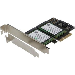 Sedna - PCIe Dual mSATA SSD Raid Adapter with 2 SATA III Port and HyoperDuo Hard Disk Acceleration Function (SSD not Included)