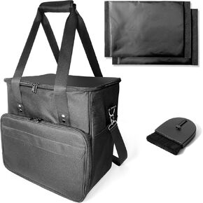 Vinyl Record Carrying Bag for Albums 12" or LPs - Travel Storage Holder Case with Dividers Holds up to 60 Records Collection