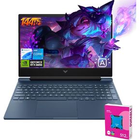HP Victus 15.6 i5 Gaming Laptop | 15.6" FHD 144Hz | Intel Core i5-12450H | NVIDIA GeForce RTX 3050 | 32GB RAM 1TB SSD | Backlit KB | HDMI | Wi-Fi 6 | Windows 11 Home | Blue | with 512 GB External SSD