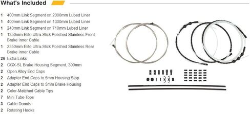 مجموعة كابلات الفرامل المختومة Jagwire Road Elite SRAM/Shimano مع كابلات غير مطلية فائقة النعومة in Saudi Arabia