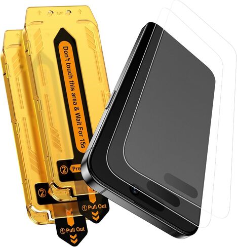 عبوتان لهاتف iPhone 16 Pro Max مقاس 6.9 بوصة واقي شاشة زجاجي غير لامع، إزالة الغبار التلقائي سهلة التركيب، زجاج مقسى مضاد للوهج ومضاد لبصمات الأصابع، متوافق مع الجزيرة الديناميكية، صديق للحافظة in Kuwait