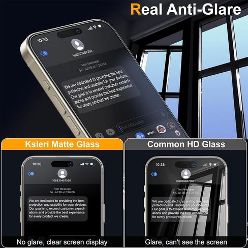 عبوتان لهاتف iPhone 16 Pro Max مقاس 6.9 بوصة واقي شاشة زجاجي غير لامع، إزالة الغبار التلقائي سهلة التركيب، زجاج مقسى مضاد للوهج ومضاد لبصمات الأصابع، متوافق مع الجزيرة الديناميكية، صديق للحافظة in Kuwait