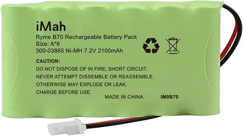 بطارية iMah Ryme B70 300-03865 LYNXRCHKIT-HC لهونيويل أديمكو LYNXRCHKIT-HC الوشق بلس لوحة ADT 300-03865 Ni-MH 7.2 فولت 2100 مللي أمبير في الساعة in Kuwait