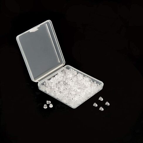 Earring Back Earring Display & Packaging Supplies Soft Clear Ear Safety Back Pads Backstops Bullet Clutch Stopper Replacement for Fish Hook Earring Studs Hoops, Diameter 4mm Jewelry Making in Kuwait