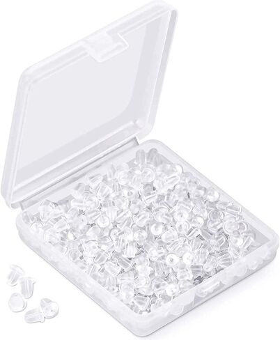 Earring Back Earring Display & Packaging Supplies Soft Clear Ear Safety Back Pads Backstops Bullet Clutch Stopper Replacement for Fish Hook Earring Studs Hoops, Diameter 4mm Jewelry Making in Kuwait