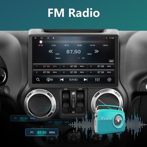 13.1 inch Touch Screen Car Radio Stereo for Jeep Wrangler JK 2007-2018 Dodge Ram with Wireless CarPlay Android Auto in Saudi Arabia