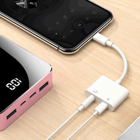 Headphone Adapter for iPhone 14 13 12 11 X 8 7 Plus Aux Audio Splitter for Lighting to 3.5mm Adapter Earphone Jack Cable in Saudi Arabia